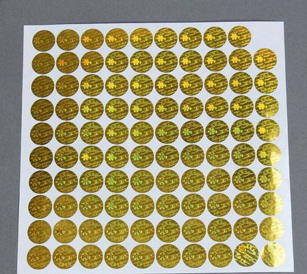 Χρυσός αντι - πλαστό προσαρμοσμένο αυτοκόλλητη ετικέττα μέγεθος ολογραμμάτων ασφάλειας με τη μορφή