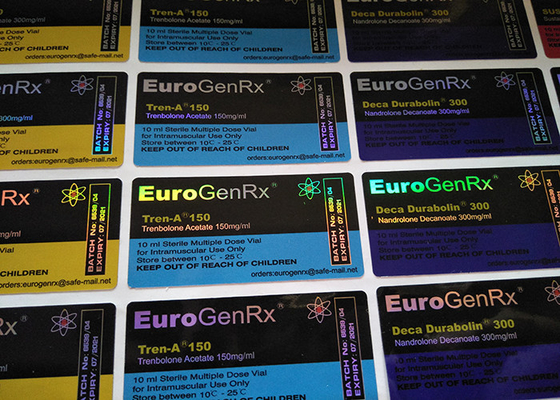 Γυαλιστερό αδιάβροχο Euro GenRX Ετικέτες γυάλινο φιαλίδιο Ολόγραμμα Αυτοκόλλητα ετικετών φαρμάκων