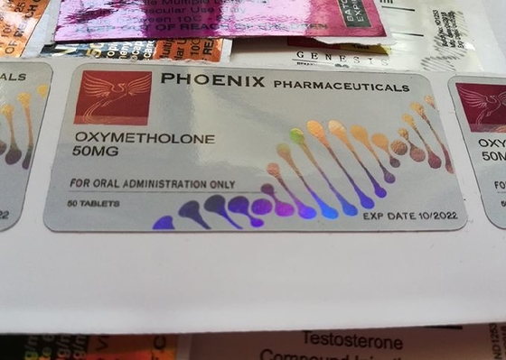 Ετικέτες φιαλιδίων συνήθειας εγχύσεων του Phoenix Pharmacetical με το ολόγραμμα Materail λέιζερ