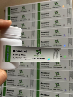 Ετικέτες Πληροφοριακές συσκευές Anadrol Ετικέτες χαρτί/ PET/ υλικό PVC για πλαστικά μπουκάλια 50 mg