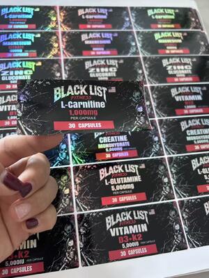 L- GLUTANIKE 5000 mg 30 κάψουλες Ετικέτες πλαστικών φιαλών