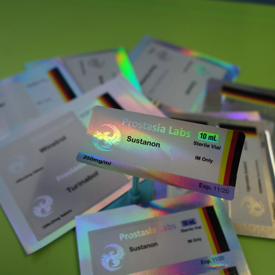 Δυνατή κόλληση Ετικέτες φιαλιδίων 10 ml Φίρμα PET Laser για φαρμακεία Ετικέτες φιαλιδίων γυαλιού