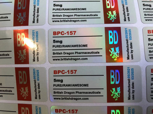 Πλαστικό PET τετραγωνικού σχήματος 2ml αποστειρωμένο φιαλίδιο πεπτιδίων για ένεση Ετικέτες γυαλιστερό φινίρισμα Οικολογικό φιλικό για bpc