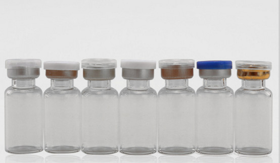 Διαυγές καφέ γυάλινα φιαλίδια 10 ml με καπάκια και φουσκάλες για το έλαιο ένεσης στεροειδών