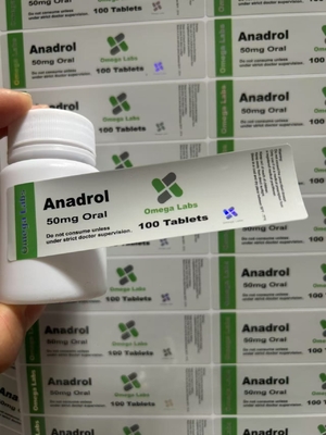 Ετικέτες Πληροφοριακές συσκευές Anadrol Ετικέτες χαρτί/ PET/ υλικό PVC για πλαστικά μπουκάλια 50 mg