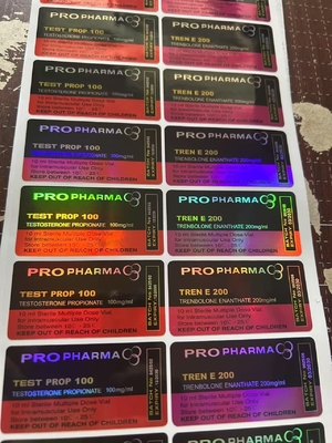 Το Testo Propionate 100mg Hologram Laser Ετικέτες φιαλίδων 10 ml, Λάμψη με λαμπερό φινίρισμα