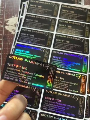 Το Testo Propionate 100mg Hologram Laser Ετικέτες φιαλίδων 10 ml, Λάμψη με λαμπερό φινίρισμα