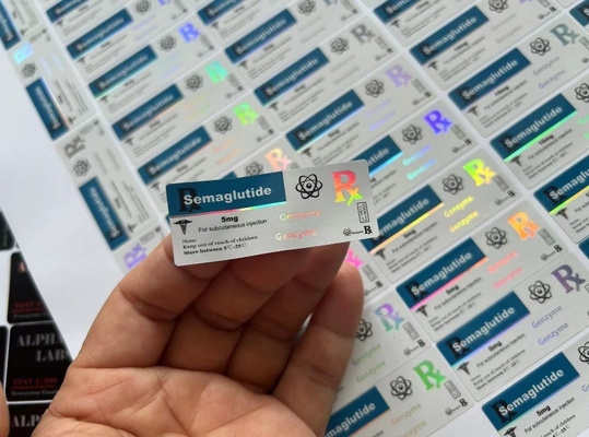Τιρζεπατίδη 60mg 2ml Ετικέτες γυάλινου φιαλιδίου με υλικό PET Hologram Laser