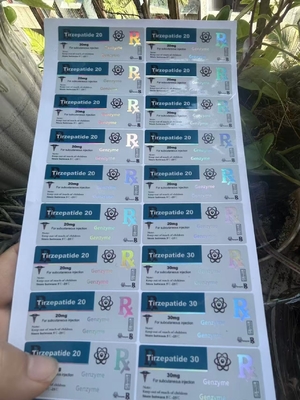 Ετικέτες φιαλιδίων πεπτιδίου Tirze  Patide 40mg με προσαρμοσμένο σχέδιο