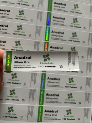 Δισκία SARMs RAD-140 Oral 50mg Ετικέτες Πλαστικών Φιαλών, Ετικέτες Φιαλών UV Printing Custom