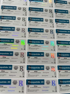 Ετικέτες γυάλινων φιαλιδίων AOD964 3ml με ολόγραμμα, υλικό PET, εφέ λάμψης λέιζερ