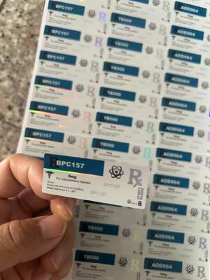 Ετικέτες φιαλιδίων πεπτιδίων Aod964 10mg PET Laser Materail Ετικέτες φιαλιδίων 2ml