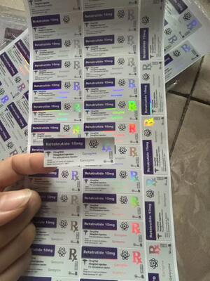 Ετικέτες φιαλιδίων πεπτιδίων Aod964 10mg PET Laser Materail Ετικέτες φιαλιδίων 2ml