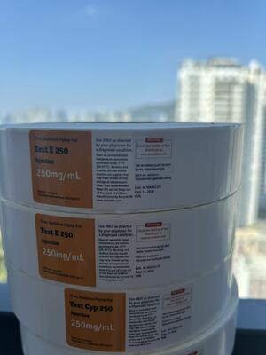 Test Cyp250 10ml Glass Vial Labels With Roll