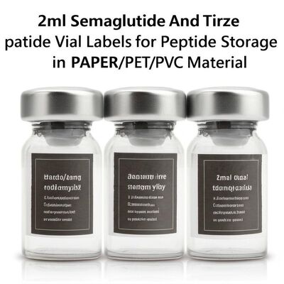 2 ml Ετικέτες φιαλιδίων με σemaglutide και Tirze  Patide για αποθήκευση πεπτιδίων σε υλικό χαρτί/ PET/ PVC