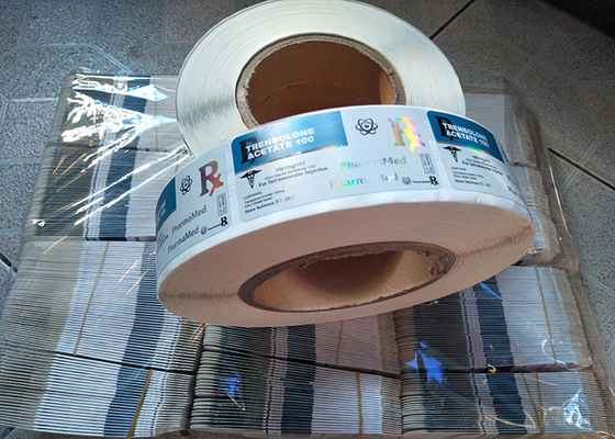 Ρολό γυαλιστερό ολογραφικό λέιζερ αυτοκόλλητες ετικέτες για φιαλίδιο ένεσης