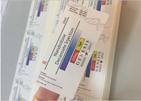 Ετικέτες φιαλιδίου από γυαλί Nand Decanoate τετράγωνο σχήμα Γυαλιστερή επιφάνεια πλαστικοποίησης