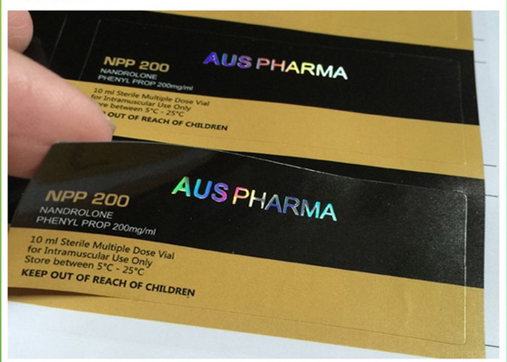 Λογότυπο φύλλου λέιζερ Προσαρμοσμένες αυτοκόλλητες ετικέτες / φιαλίδιο Ετικέτες φιαλών Παράδοση Χρώμα