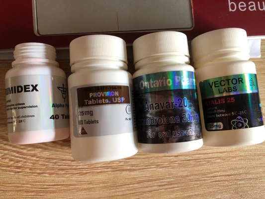 Προσαρμοσμένο Superdrol 10 πλαστικό συνταγογραφούμενο χάπι Ετικέτα μπουκάλι Αδιάβροχο για συσκευασία