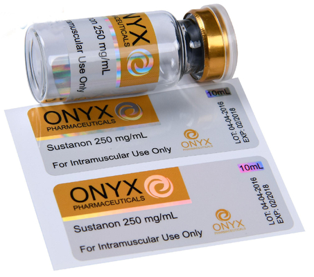 Δωρεάν Σχεδιασμός Custom Bodybuilding SUS 250 Ενέσιμα αναβολικά φιαλίδια Ετικέτες κουτιά UV γυαλιστερό PVC PP ολογραφικό αυτοκόλλητο