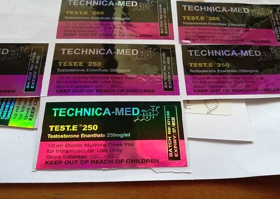 Ετικέτα φιαλιδίου φαρμακευτικού ολογράμματος, Ετικέτες φιαλιδίου χάρτινου αναβολικού φιαλιδίου