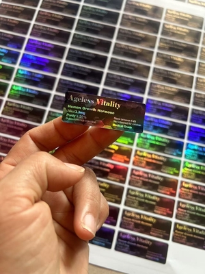 3 ml φιαλίδιο PET ενέσιμη φιάλη πεπτιδίων Ετικέτες με γυαλιστερό βερνίρισμα Προσαρμοσμένη ετικέτα Hg h