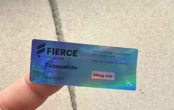 Mounjaro 3ml φιάλες πεπτιδίων Ετικέτες με υλικό Laser Hologram