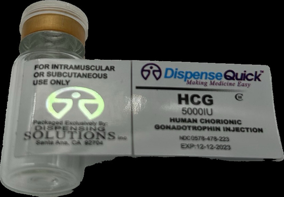 Hcg 50000 Iu Ολογράμματα Μικρές ετικέτες για φιάλες φαρμάκων Προσαρμόσιμα χαρτί / PET / υλικό PVC