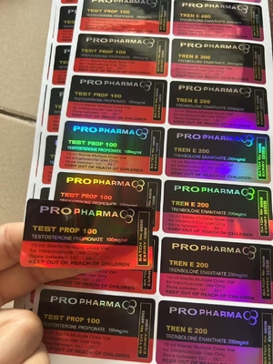Το Testo Propionate 100mg Hologram Laser Ετικέτες φιαλίδων 10 ml, Λάμψη με λαμπερό φινίρισμα