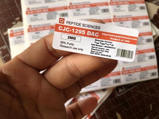Ετικέτες φιαλιδίων πεπτιδίων CJC1295 With DAC 2ml 3ml, ΧΑΡΤΙ/PET/PVC Ετικέτες φαρμακευτικών φιαλιδίων