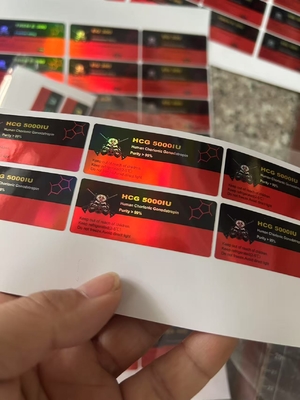 Ετικέτες φιαλίδων γυαλιού HCG 5000iu 2ml Αδιάβροχες ετικέτες με υλικό χαρτί/ PET/ PVC