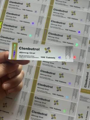 Clen 40mcg Ορθολογικά Φάρμακα Φιαλίδια Ετικέτες Φαρμακείο Ετικέτα με αποτέλεσμα λέιζερ