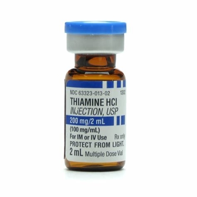 Thiamine μεγέθους 2ml συνήθειας ετικέτες φιαλιδίων γυαλιού με τα μπλε καλύμματα και τα πώματα