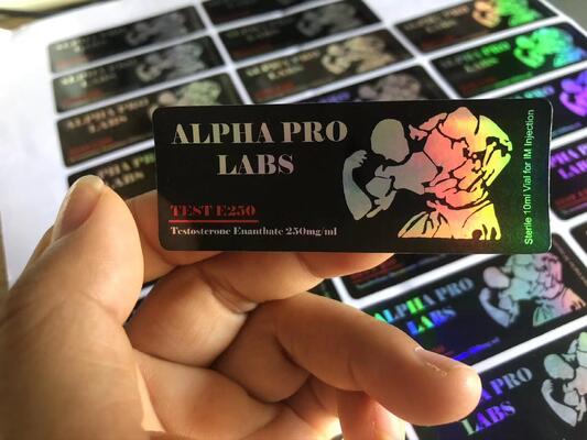 Ετικέτες 10ml Test E 250 Laser Matearil με λογότυπο Μυώδους Άνδρα