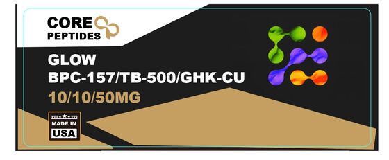 Ετικέτες φιαλιδίων πεπτιδίων Glow BPC157 TB500 GHK CU MIX