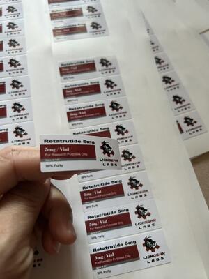 Μείωση της περιεκτικότητας σε trutide 5 mg μικρά διαυγή φιαλίδια από γυαλί Ετικέτες