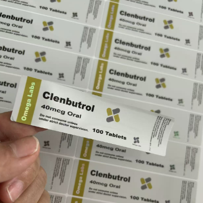 Clenbutrol 40mcg 100 δισκία Προσαρμοσμένο σχεδιασμό Ετικέτες υλικών PVC