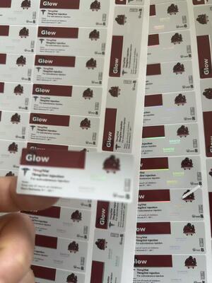 Ετικέτες φιαλίδων Glow 70mg Pvc αυτοκολλητικά πεπτίδια