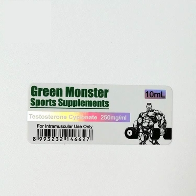 Glossy Glass Vial Labels test Cypionate 250mg 10ML For Injection