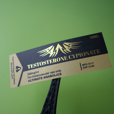 Αυτοκόλλητο Glossy Oil Proof Gold Foil 10ml Αναβολικό Φιαλίδιο